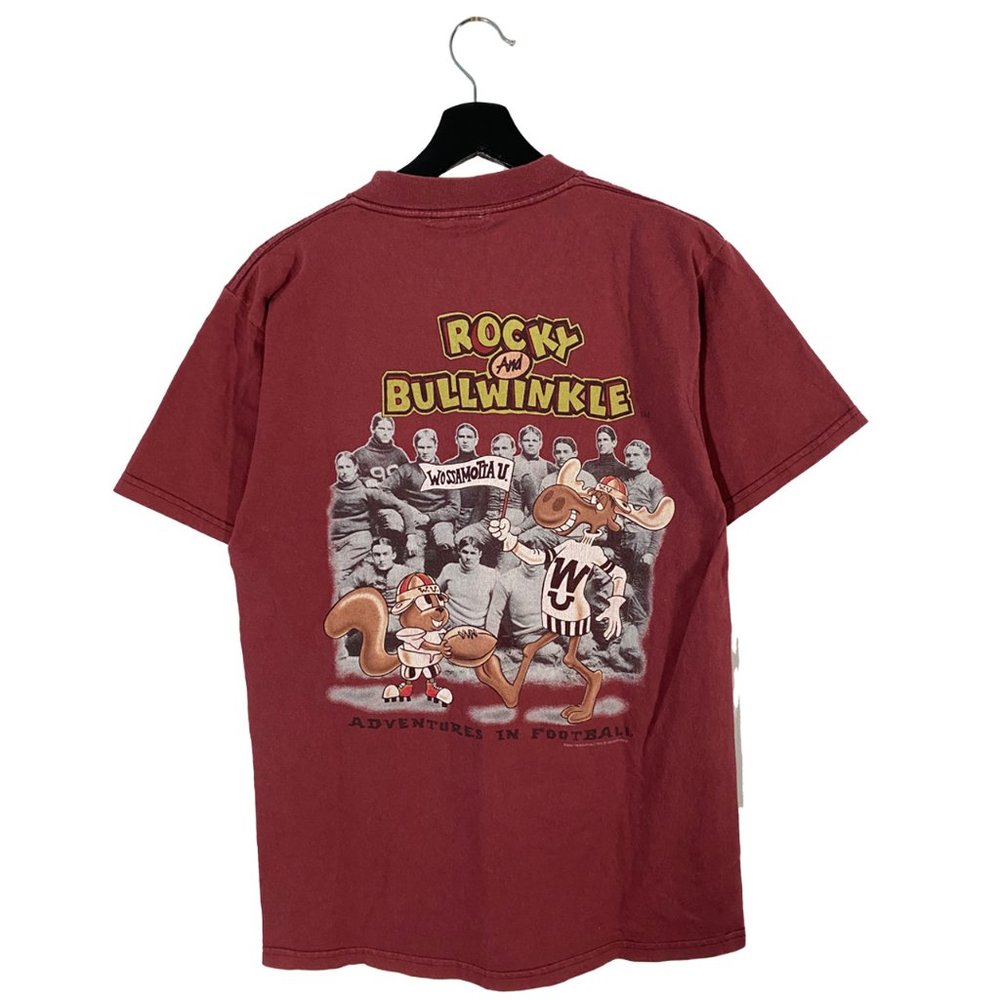Universal Rocky and Bullwinkle Maroon Graphic Tee
